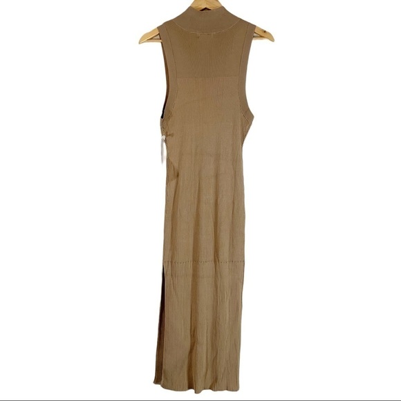 GOOD AMERICAN Mock Neck Sleeveless Rib Knit Midi Dress Size M/L - Picture 3 of 9